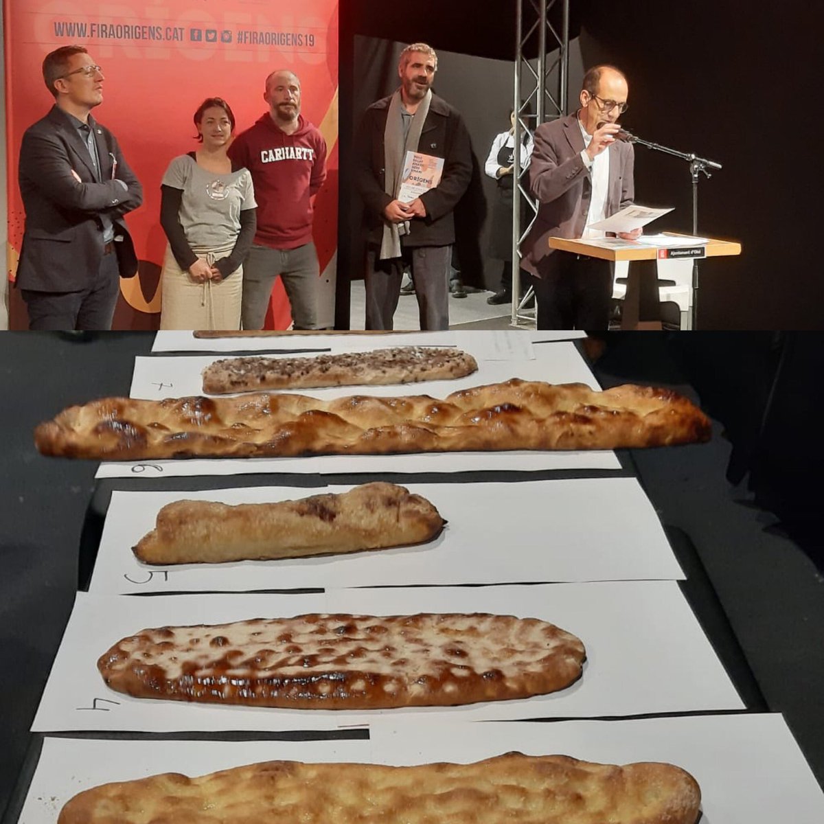 A <a href="/firaorigens/">Fira Orígens Olot</a> d'Olot, 3r Concurs de #CoquesdeForners de Catalunya. 

Dues categories la dolça i la salada. Els premis, un Diploma i un lot de 300 quilos de farina d'#ÉsFarinadeGirona.👌

👉guanyadors: Coca Salada Forn #CanParra d'Olost / Coca Dolça Forn de Pa #LaFogiana d'Olot.