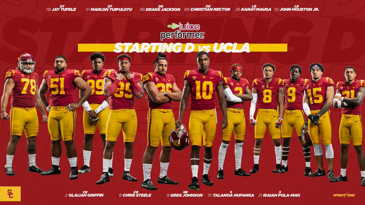 starting lineups for USC vs. UCLA! 