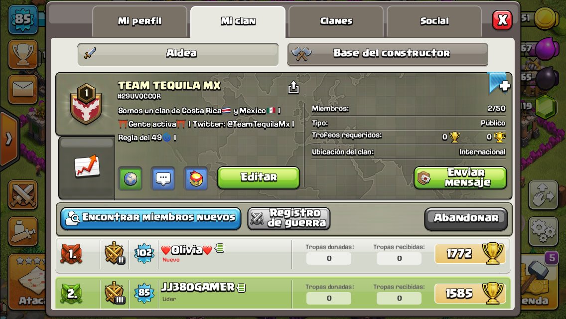TeamTequilaMx's tweet photo. Hoy oficialmente creamos nuestro clan de #ClashOfClans. También recordar que nuestro clan de #BrawlStars está creciendo fuertemente.
Para que se unan a los 2 clanes

@AyudaJugadores
@BrawlStarsES 
@ClashofClansESC https://t.co/4JmxbrCyq4