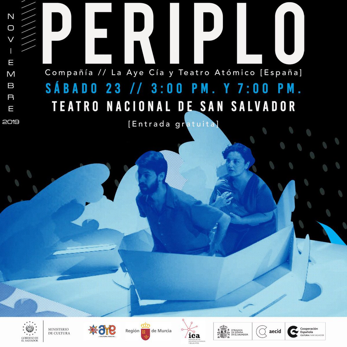 CCESV's tweet photo. !Esta tarde doble función de #Teatro! 🎭 #Periplo aborda el reto de las migraciones desde la perspectiva de lo que está oculto e irresuelto, valiéndose de un género escénico singular: el #teatrovisual. 

🎭Acompáñanos a adentrarnos en un viaje junto a La Aye Cía (España). https://t.co/xGe6jVOlrh