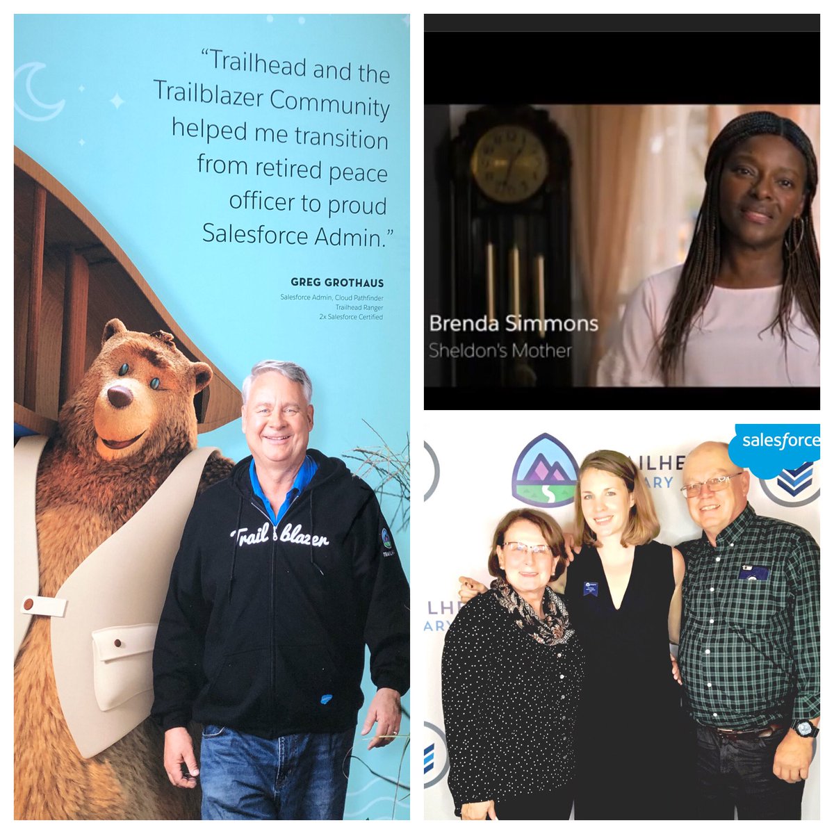 AnnWeeby's tweet photo. A few of us @SalesforceMil folks took Ohana literally and brought our families to #df19. So awesome to have @GrothausJesse’s Dad as a trailblazer, @SheldonSimm’s Mom featured in and at the opening keynote, & my parents at our reception. #SalesforceOhana #bringyourparentstowork https://t.co/fujftyR36h