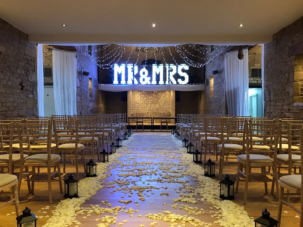 soundwave1999's tweet photo. Our Mr &amp; Mrs letters in place yesterday at The Great Tithe Barn https://t.co/QaSyn7pSsd