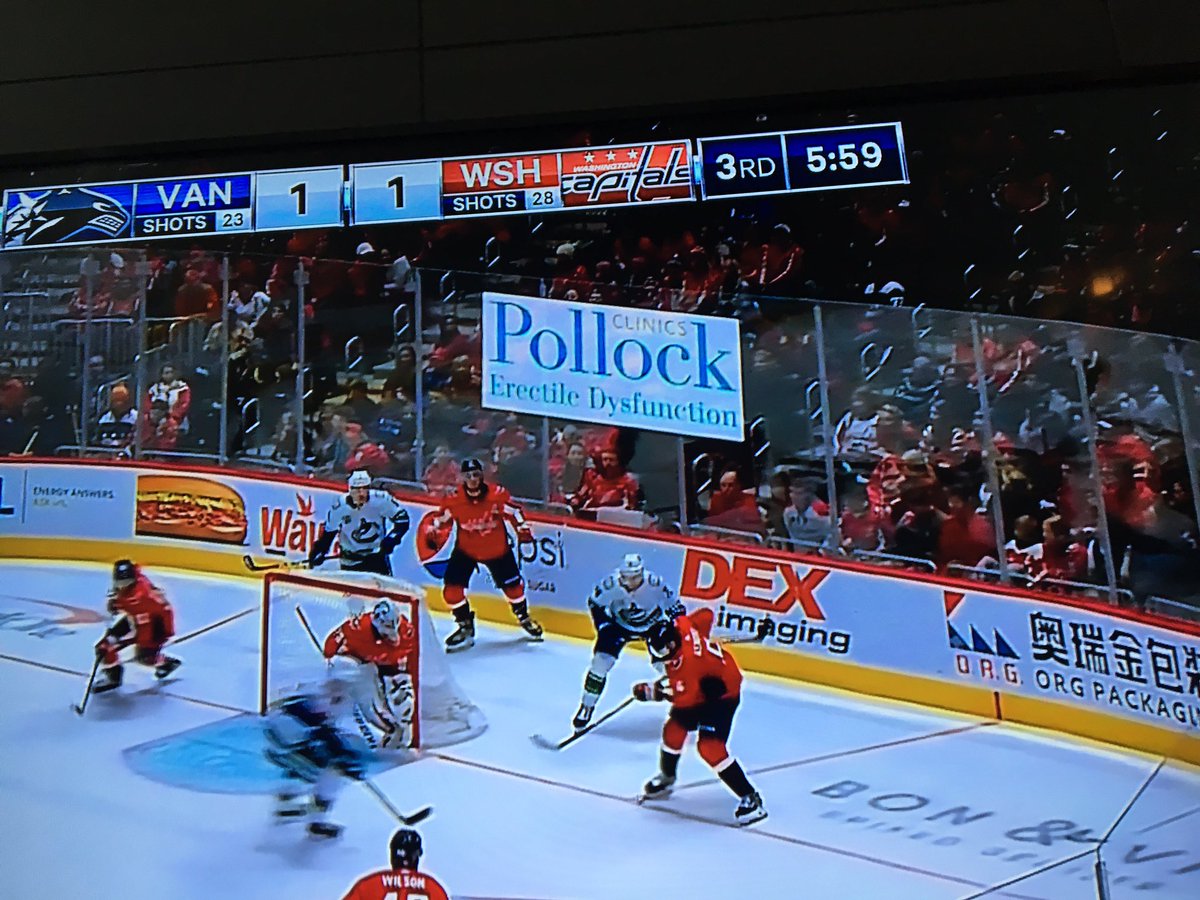 thejamieshannon's tweet photo. @Canucks.. great work with the rink side advertising. The #Canucks  have been shooting blanks for a while now. 😂😂 https://t.co/AziK2Vtu6V