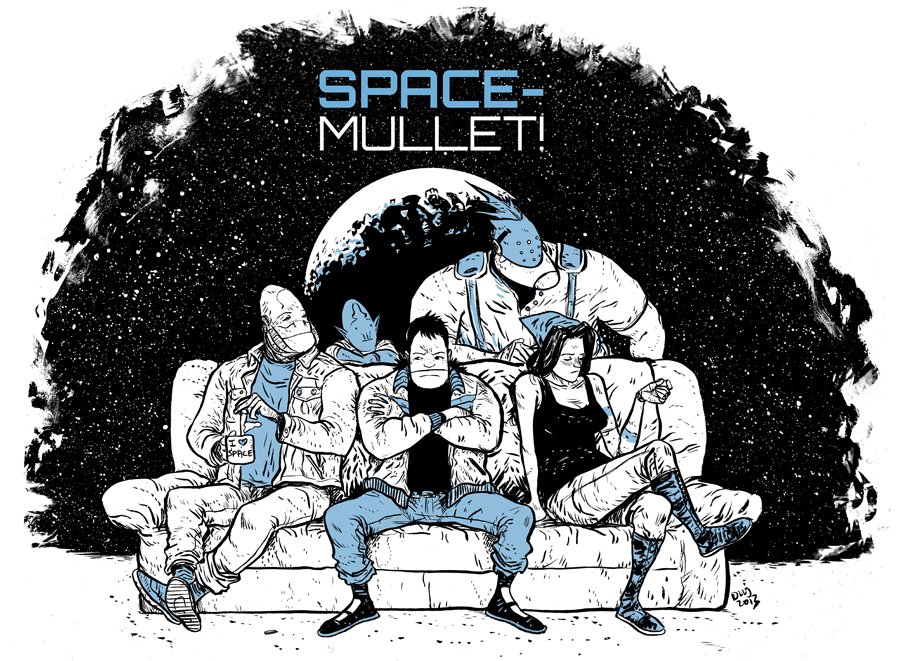 And then, 3rd home-run pick came via  #SpaceMullet by  @danielwarrenart, a  #Webcomic collected and published by  @DarkHorseComics, where a regular-joe/ex-[space-]marine gets his own  #SpaceOpera. (4/6)  #MakeMineIndie  #ComicBookSChool