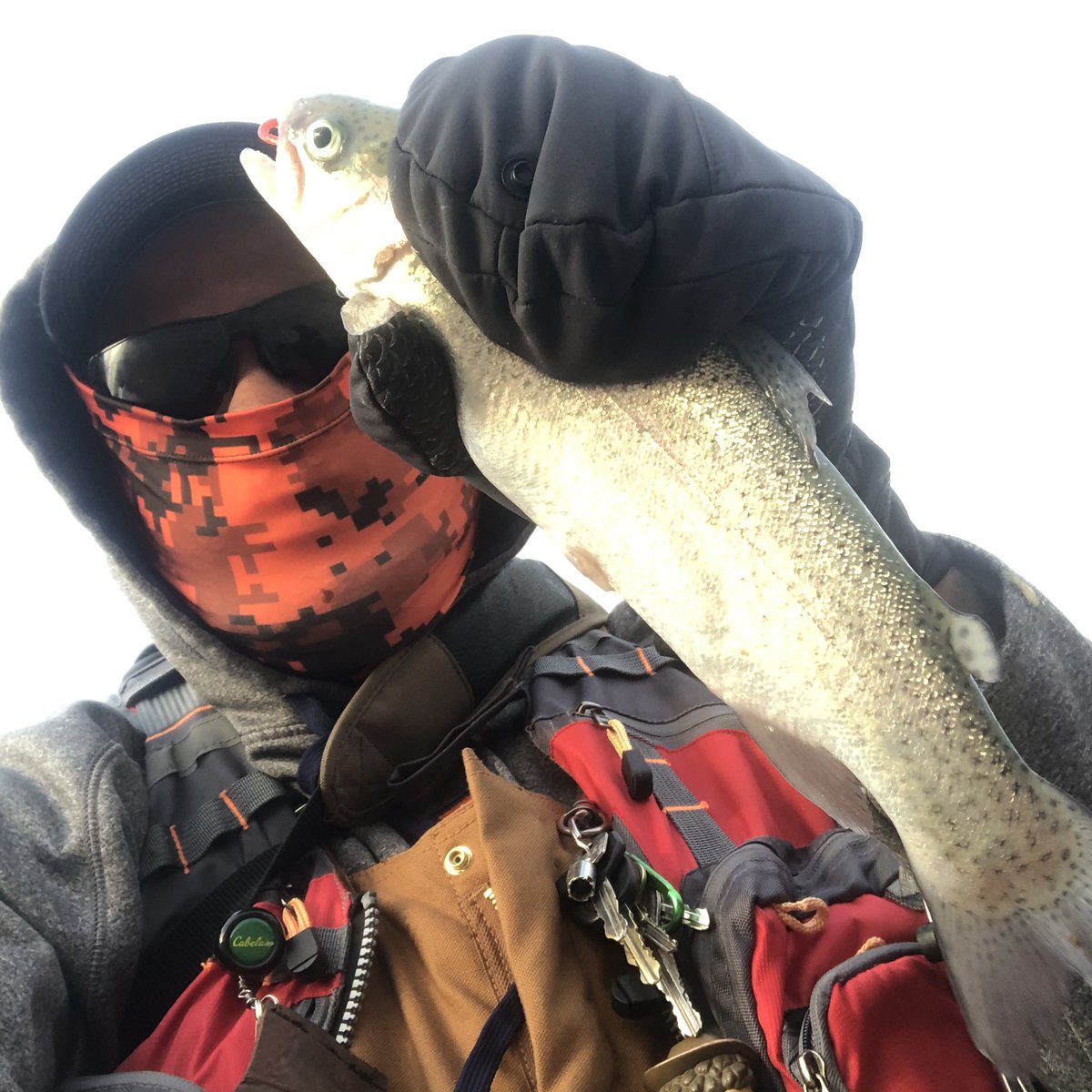 heavy10mm's tweet photo. Colds as fuck this morning, but the fishing was good. See that shocked look on his face? It's as if to say "you should still be in bed, brother" 😂😂 #fishonthefly #TroutFishing #FishingUtah https://t.co/bAYZbjqpHZ