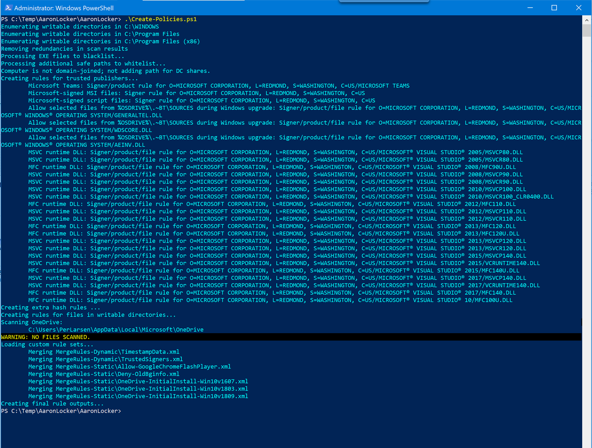 PerLarsen1975's tweet photo. Playing around with #AaronLocker and #MSintune deployment #AppLocker #Whitelisting #Security https://t.co/aEiCb8xqkR