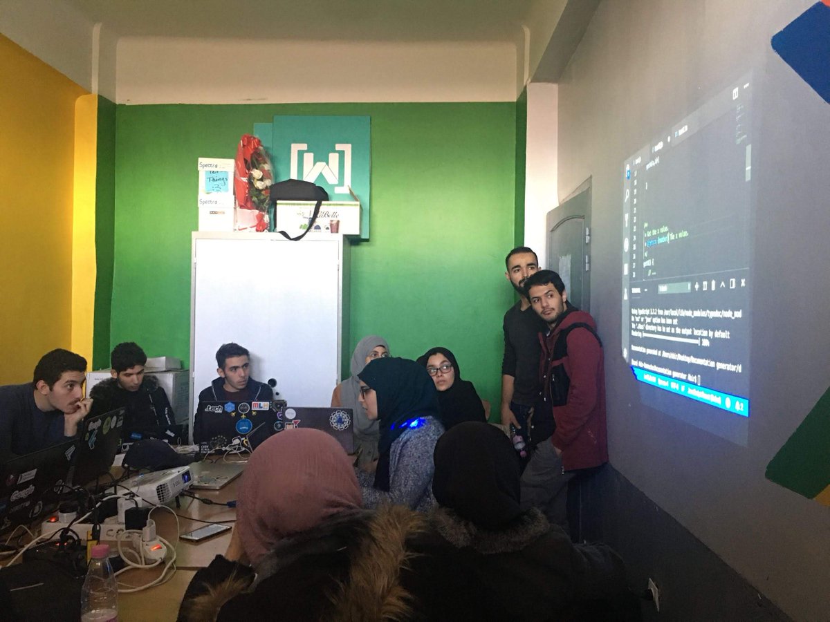 GDG_Algiers's tweet photo. Today we had an amazing #QaadaGDG 🤩

Thanks  @AbirHammache, @AbdMeri, @azzeddineCH_, and @YVoldex for enlightening our sophomore and young members about git/@github, @Docker and other needed software engineering tools for their next dev project at @ESI_ex_INI 🙌 💪 #GDG #WTM https://t.co/xh8hVKqCxe