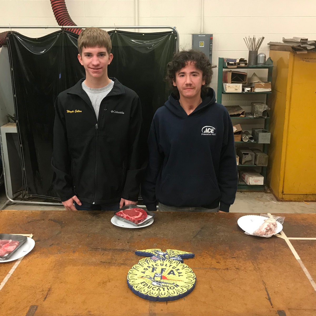 MendotaFFA's tweet photo. @MendotaFFA members Wayde Collins & Hunter Siebert competed at the @Section7FFA Meats Evaluation CDE and brought home 7th Place. Great job guys!!! #TrojanPride #EnvisionILFFA #throwitonthegrill #Trojans280 #CareerDevelopmentEvents #CDE https://t.co/peuV5zMUlV