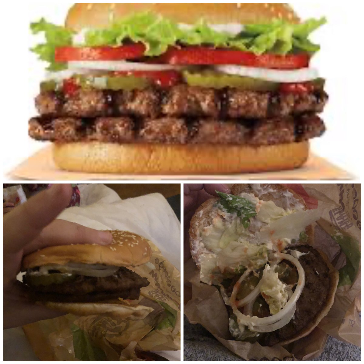 Shocked that bury Lancashire <a href="/BurgerKing/">Burger King</a> thinks it’s ok to give me a whopper without all the ingredients and stone cold! Never again will I go there