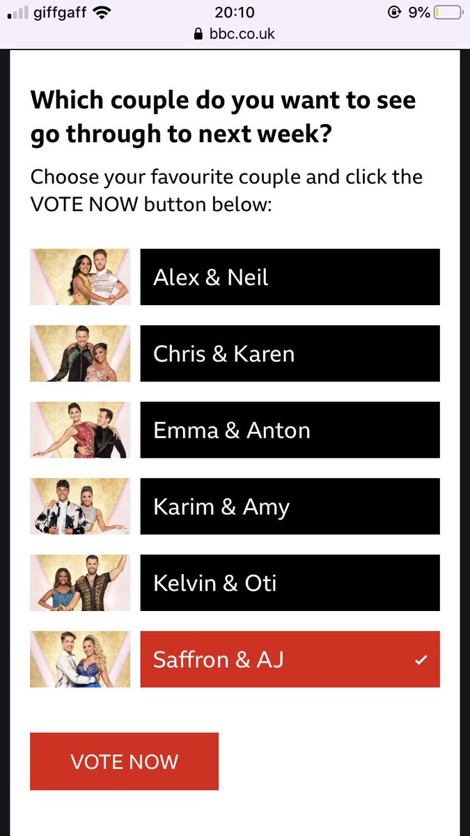Beckspreston's tweet photo. Vote vote vote let’s get them through to next week @SaffronBarker @Aj11Ace https://t.co/cwjo2lwy8J