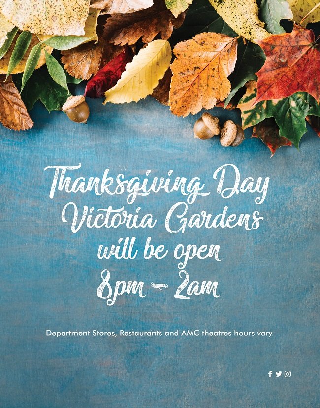 Victoria Gardens On Twitter Thanksgivingday