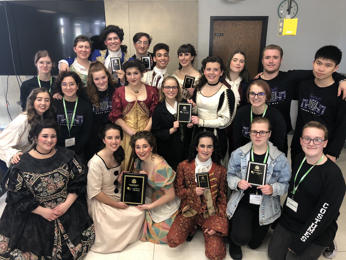 HomesteadTeatro's tweet photo. Congrats One Act! We won Critics Choice, Outstanding Ensemble Award, Outstanding Crew Award, and four individual acting awards: David Blatz, Zack Zens, Bella Cicero, Ethan Schlesinger!!! #whstf19 https://t.co/k0cRafWv1a