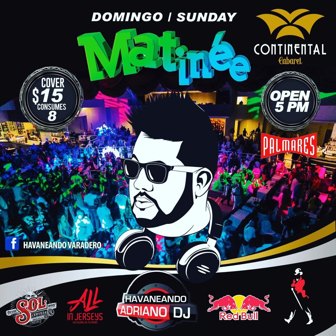 📣Este domingo SÚPER MATINÉE Cabaret Continental. 💃🥂🎧Precios especiales, rifas y la mejor música a cargo de Adriano DJ. 🎤🎹🎧Con nosotros ...la mejor noche de Varadero... 
#Tourism #Varadero #party #partytime #Cuba #Travel #travelblogger