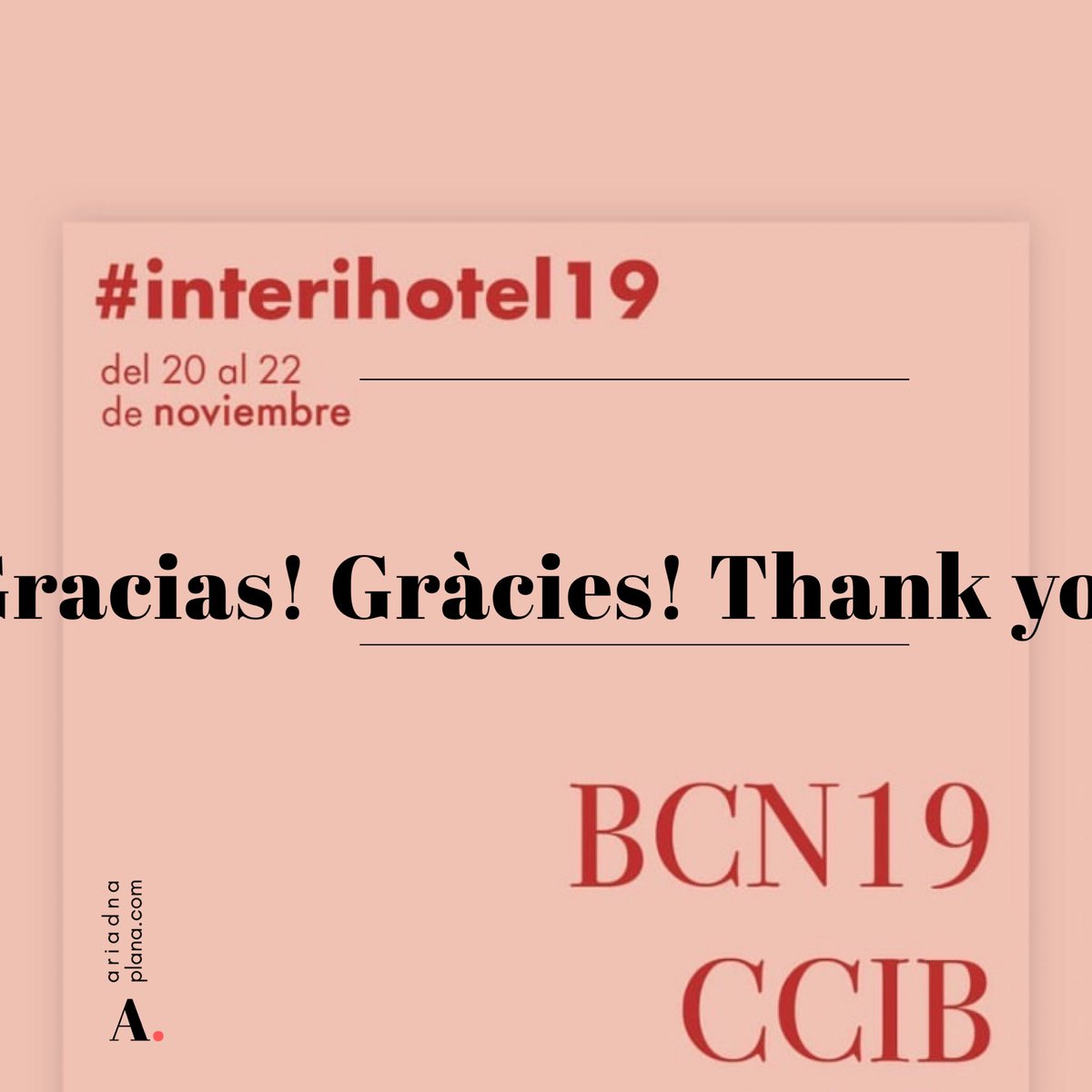 Gracias, Gràcies, Thank you! A mi equipo del STUDIOpor TODO, ha sido muy🔝! El Diseño de Interiores 💞! Al Equipo de Comunicación del que he formado parte en <a href="/interihotel/">interihotel</a> Gracias por la confianza! Y felicidades aTOD@S los que han venido y participado! #interihotel19 #interihotel