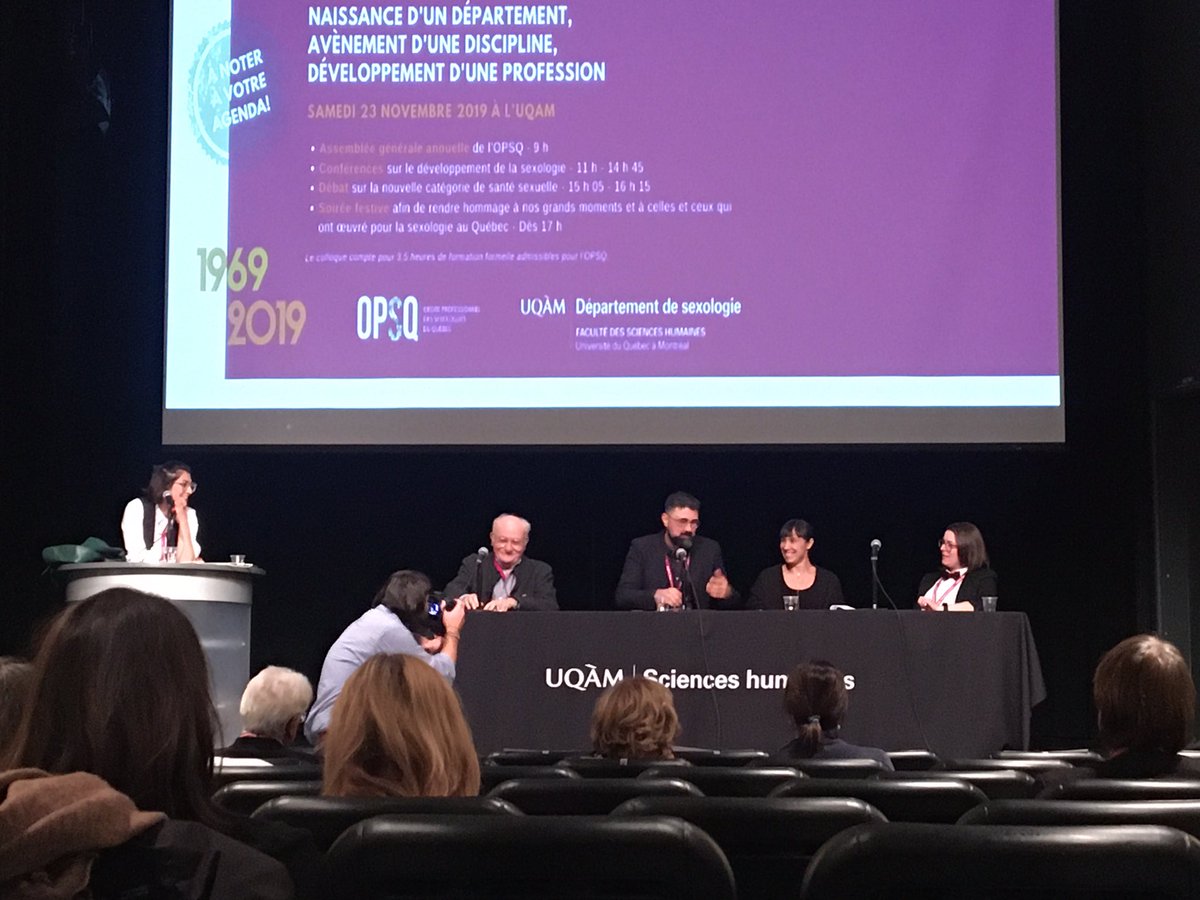 lab_trace's tweet photo. @Dr_Godbout of @lab_trace and @MBlaisUQAM professor at the department of sexology at @UQAM debating the implications of the new classification of sexual health in the new ICD. In the company of Alain Giami & Joanie Heppell.
#sexology #opsq #sexuality https://t.co/NZXXC3iTNE