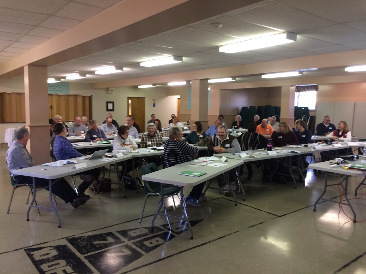 Tremendous turnout today at Zion Stratford for the 5th (of 5) stops for the ⁦<a href="/ESynodELCIC/">Eastern Synod-ELCIC</a>⁩ congregational treasurer workshop travelling road show.