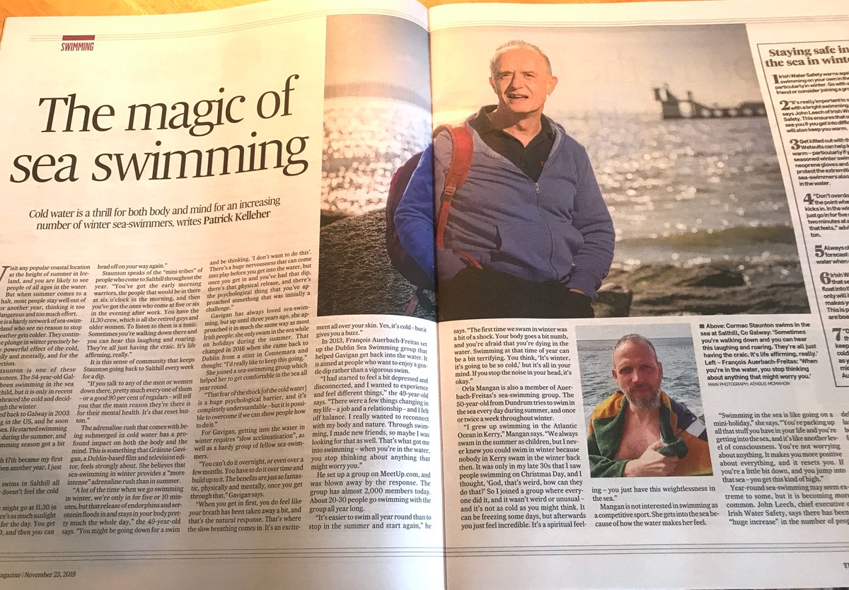 Lovely article in todays Irish Times Magazine about sea swimming all year round. Super happy to have photographed my friend Cormac for this and would encourage everyone to join us in the sea swimming movement. It's life changing. Cold water is good for you.