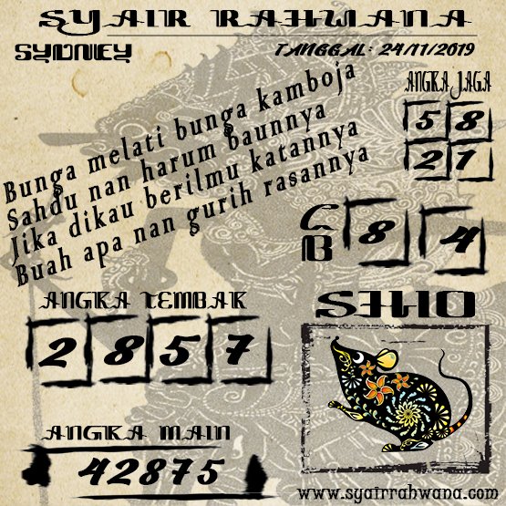 Rahwanajitu's tweet photo. LANJUT LAGI SYDNEY JITU 90% .. 24 NOVEMBER 2019.. GAS KA PAKE REMMM !!!!

Mampir Ya di Gubuk kami :
https://t.co/tM4vsD46dM

#togelsydney #togelsingapore #togelhongkong #bandaronline #bandarterpercaya #bandaraman #bandardarat #syairjawa #syairtogel #togeljackpot https://t.co/Vkp7VLAgsw