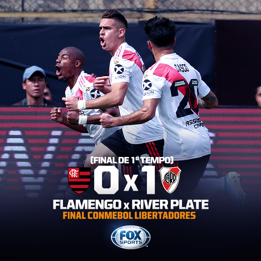 SportsCenterBR's tweet photo. FIIIIIIIIIIIIIIM DO PRIMEIRO TEMPO! Com gol de Rafael Borré, o River Plate vai vencendo o Flamengo por 1 a 0 na final da #LibertadoresFoxSports! https://t.co/KzGCmIkDtC