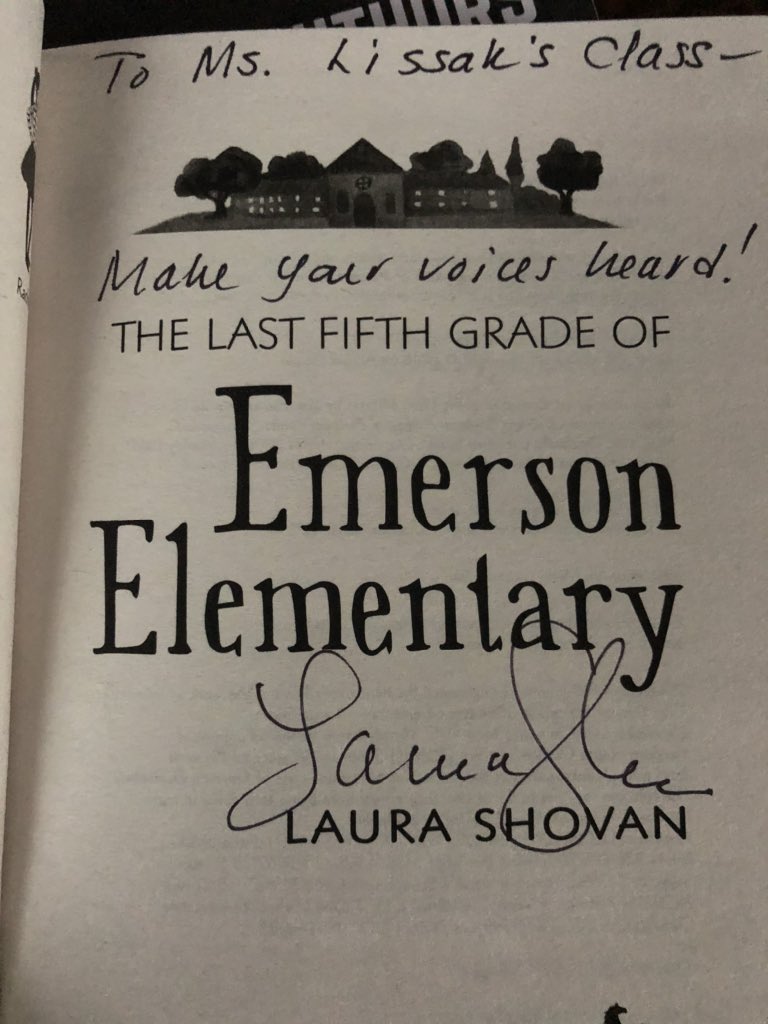 My stack of free books from spending just an hour in the Exhibit Hall today. Can’t wait to share the @LauraShovan book with my kiddos—it’s about a fifth grade class basically doing a #pbl to save their school.  #ncte2019