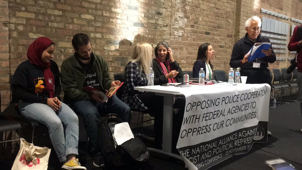 aaanmarkaz's tweet image. Our very own Nadya &amp;amp; Muhammad speaking at: Opposing Police Cooperation with Federal Agencies to Oppress our Communities here at the #RefoundingNAARPR @NAARPR conference! #EndRacialProfiling