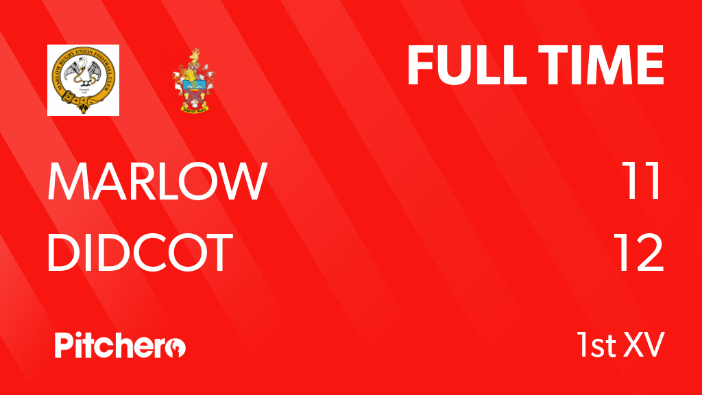 DidcotRUFC's tweet photo. FULL TIME: Marlow 11 - 12 Didcot
#MARDID #Pitchero
https://t.co/O5nUFrNZo2 https://t.co/8q2oSle0Im