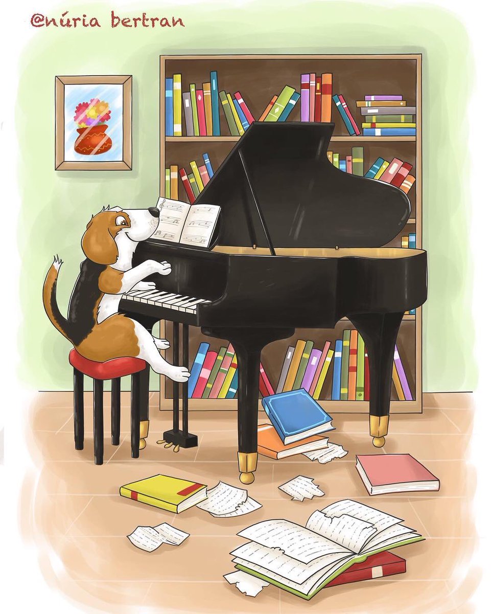 Paperbacks_Plus's tweet photo. “My #music is best understood by #children and #animals.” ~Igor Stravinsky (1882–1971) #Pianist
#Artist Nuria ‘#Ilustradora’ Bertran @artnuria https://t.co/gk76g2xMJg
#dogs #dogart #booksandart #pianodog #bookdog #bibliodog #musicaldog #art #illustration #grandpiano #babygrand https://t.co/7ENA90fxWW