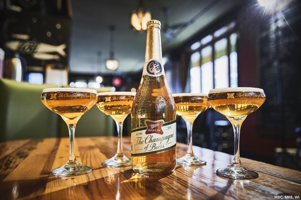 millerhighlife's tweet photo. Our 2019 edition Champagne Bottle gives new meaning to the #ChampagneofBeers. Available for a limited time only! https://t.co/TmzawkP27r