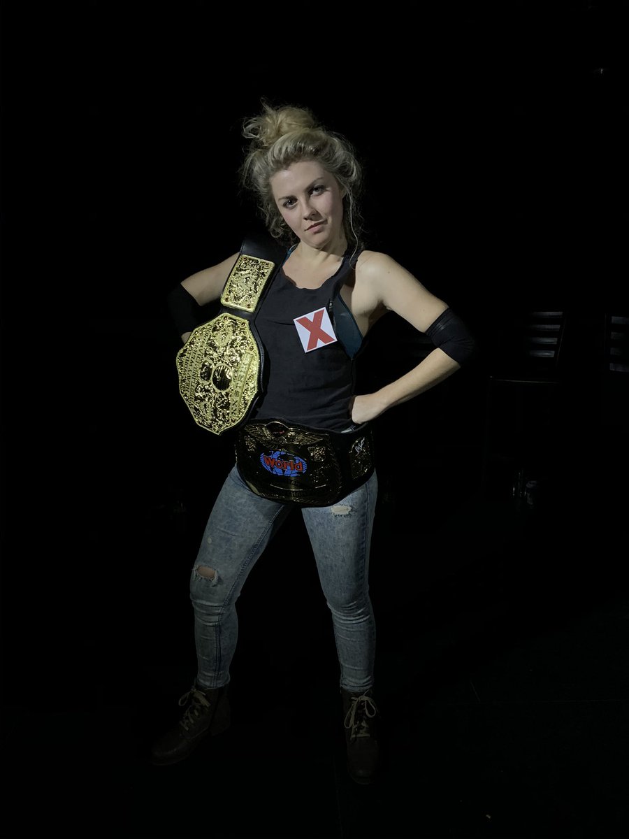 2StrikesComedy's tweet photo. Congrats to the NEW wrestle-strikes champion HANA HOLUBEC!! https://t.co/8kkFZnzjpD