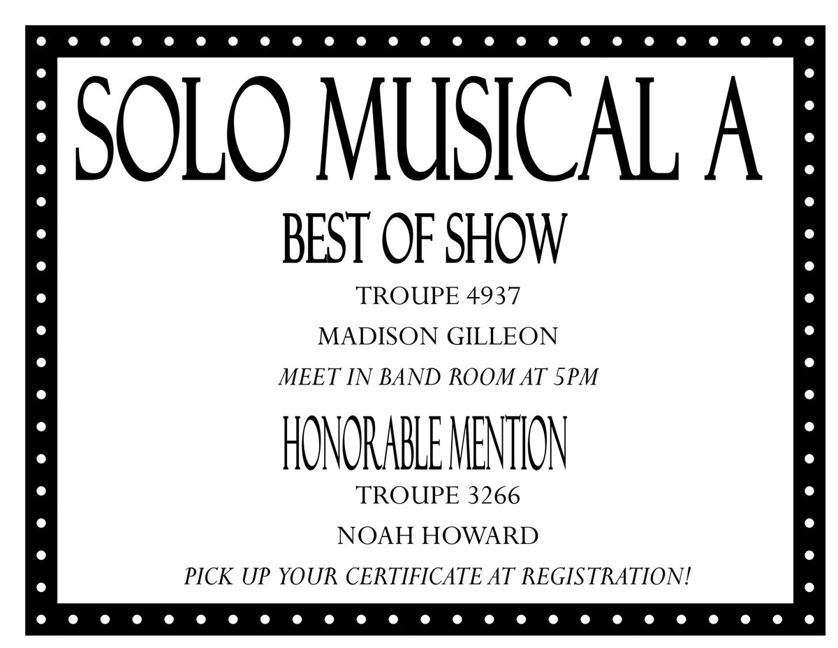 BEST OF SHOW SOLO MUSICAL A!!! CONGRATULATIONS!!