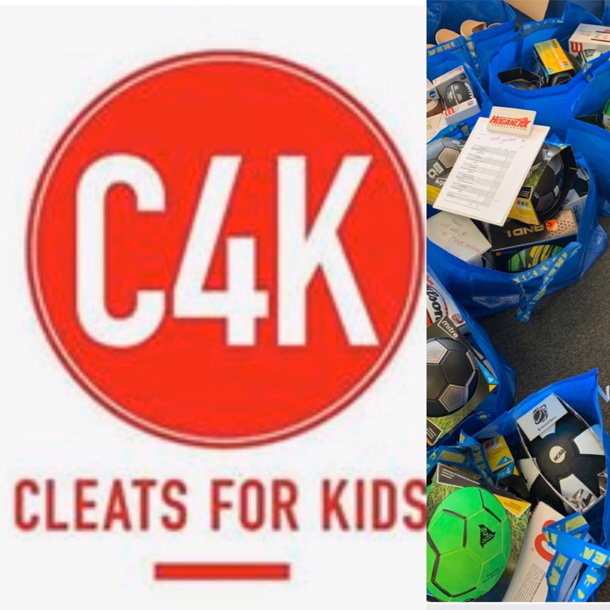 ogiveback's tweet photo. C4K is pulling hundreds of sports gear, shoes and cleats for the OGB Holiday Store! So thankful for this partnership! #GivingTuesday #givingback #giving #nonprofit #community #neighborinneed https://t.co/nBlVLHnIJe
