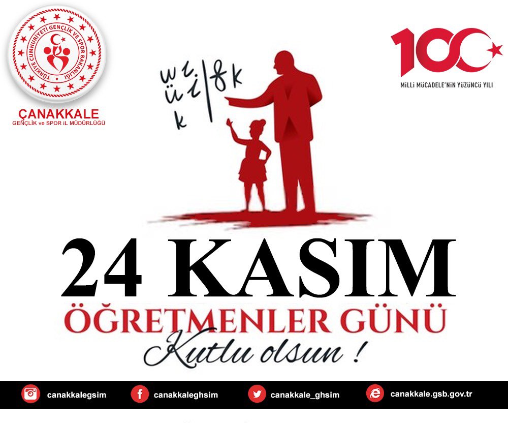 GSB_Canakkale's tweet photo. Ülkemizin geleceğine ışık tutan tüm Öğretmenlerimizin, 24 Kasım Öğretmenler günü kutlu olsun...
#24KasımÖğretmenlerGünü

@kasapoglu @hamzayerlikaya @sinanaksu @ihsanselimb @mehbaykan @azizsinanalp @canakkalegovtr https://t.co/8jQ7QexETc