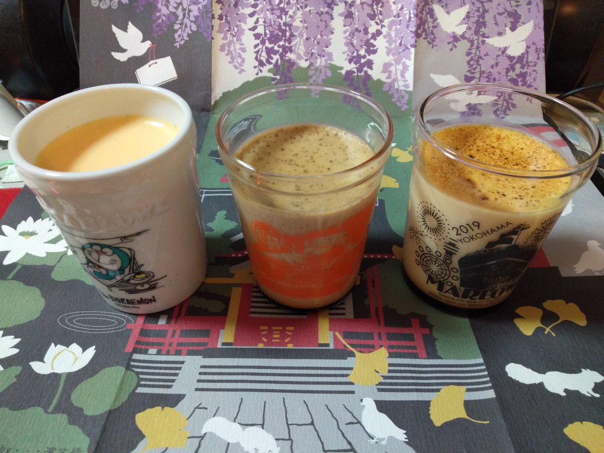 ট ইট র もふ 千葉の帰りは 私も横須賀線で 一気に横浜です 横浜駅のそごうで マーロウのプリン購入です ドラえもんコラボのカスタード 35周年記念横浜限定のフレッシュクリーム 季節限定のミルクティーの３種類です フレッシュクリームを早速食べまし