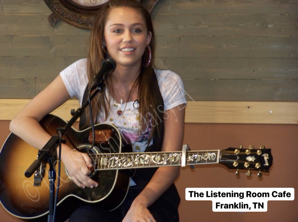 Happy Birthday <a href="/MileyCyrus/">Miley Cyrus</a> 🥳🎈🎉 Throwin’ it back to your 15-year old self filming additional content, playing guitar during Hannah Montana: The Movie - Summer of 2008 at The Listening Room Cafe in historic, downtown Franklin, TN. #HappyBirthdayMiley #hannahmontana
