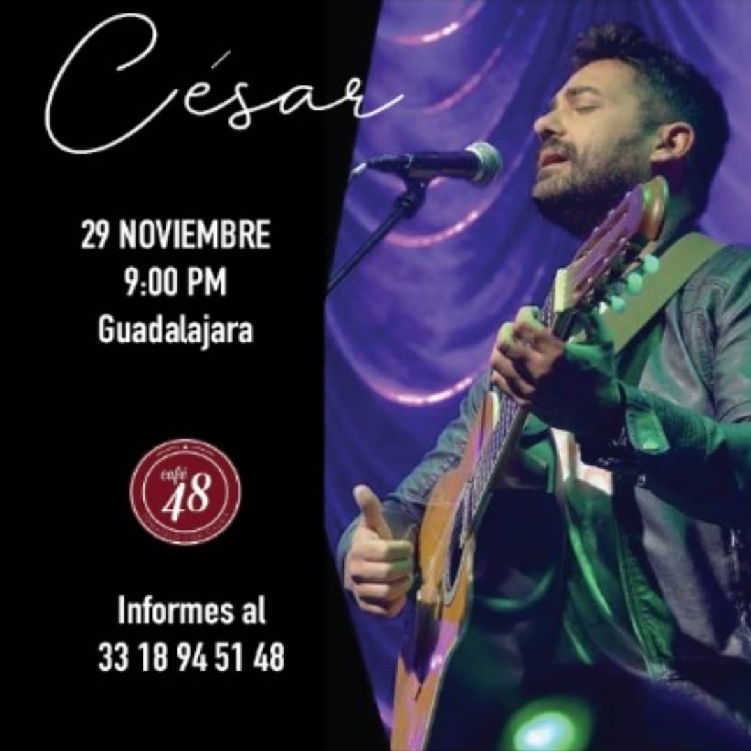 Guadalajara!! 🇲🇽
Nos vemos el viernes para cantártelo todo! 

Informes en: 
cesar-en-guadalajara.boletia.com