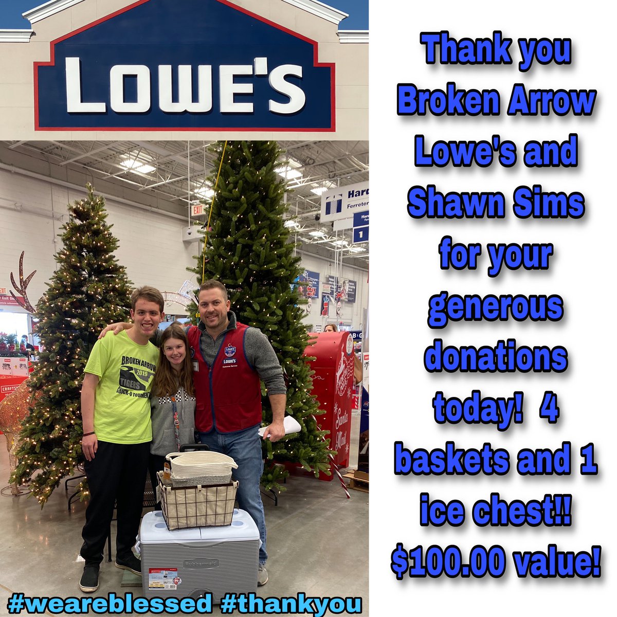 Thank you so much for your time and donations to help our team!  It was a true pleasure meeting you Shawn and some of your staff today!   Thank you!!!