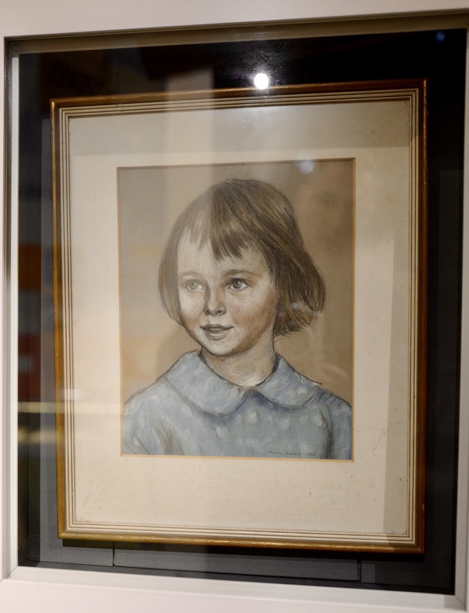 Roald Dahl’s eldest child Olivia died of measles when she was just 7 years old. He kept this portrait of her at eye level in his writing hut for the rest of his life. Every time he looked up from his work, she was there. He must have thought about her a hundred times a day.