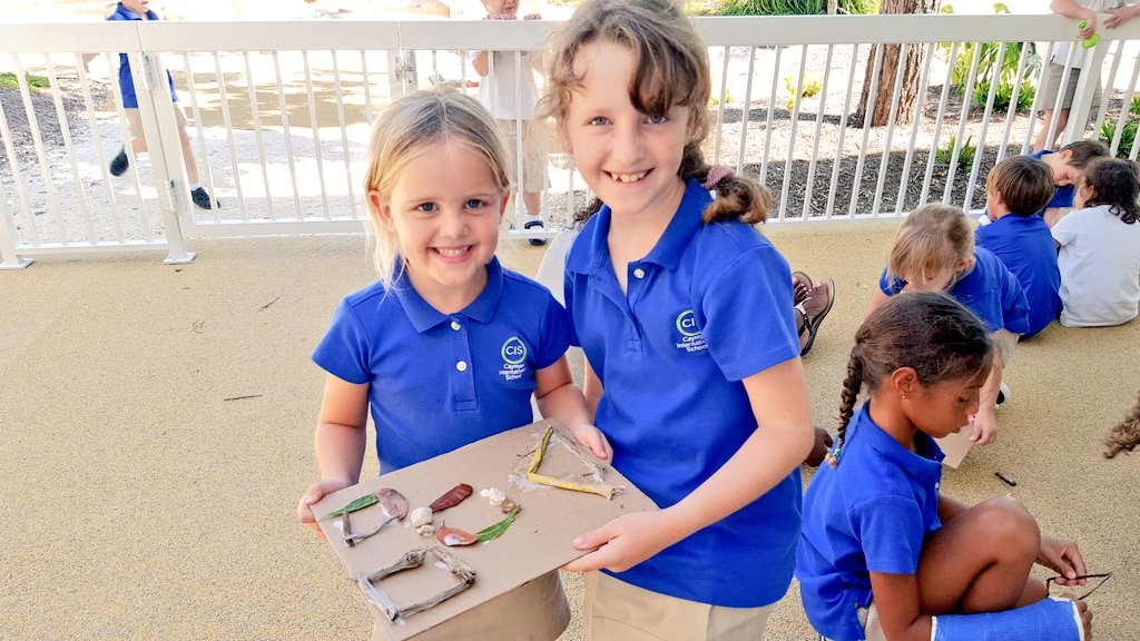 msjess345's tweet photo. This week our learning buddies in gr. 3 helped us create shapes from nature found around the playground.  Ps. How awesome are our new teaching terraces?!   #cisinspires https://t.co/dYoqc6oB3C