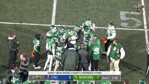 With great support from cheering, pep band, the Boosters and lots of fans, Football wins Nassau County championship game 14-8 and advances to LI Championship next weekend! Great job to everyone involved in a terrific win. Go Vikings!