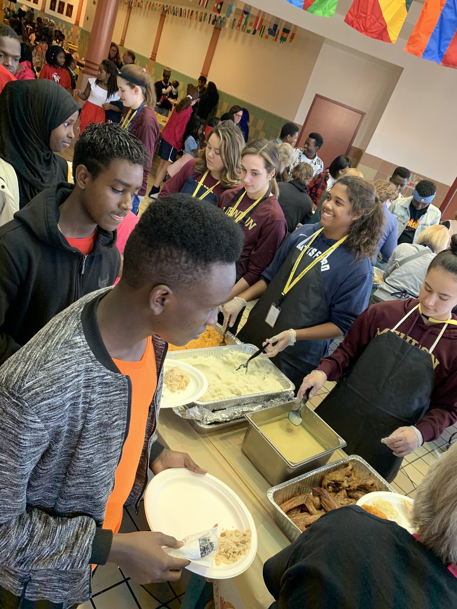 Champions on the court and off. Thank you <a href="/mendonGVBB/">Mendon Girls Varsity Basketball</a> for your kindness and time serving a traditional Thanksgiving meal to the refugee students and their families <a href="/RCSDRIA/">RIA</a>