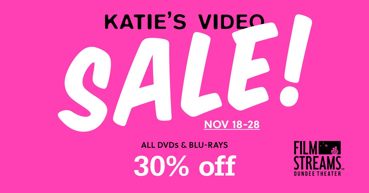 We’re making way for new inventory at Katie’s Video in the Dundee Theater lobby! Take 30% off all Criterion Collection DVDs and Blu-rays Nov 18-28. Find faves by Wes Anderson, Agnès Varda, Kurosawa, Fellini, Wong Kar-wai, Yasujiro Ozu, Bergman, and so many more.