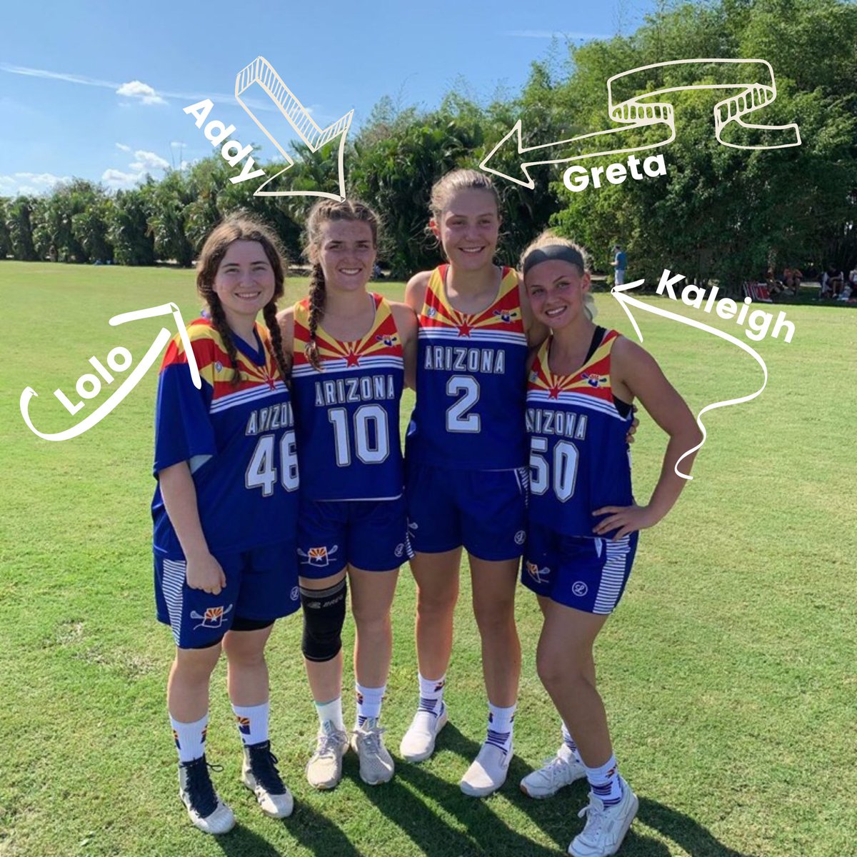 Proud to have four of our own representing us on Team AZ at the Presidents Cup #IWLCA #PresidentsCup #azlax #growthegame <a href="/addyjohnson10/">Addyson</a> <a href="/LoloRibadeneira/">Lauren Ribadeneira</a> <a href="/greta_mcginnis/">Greta McGinnis</a> <a href="/kaleigh7890/">KALEIGH BRUSS</a>