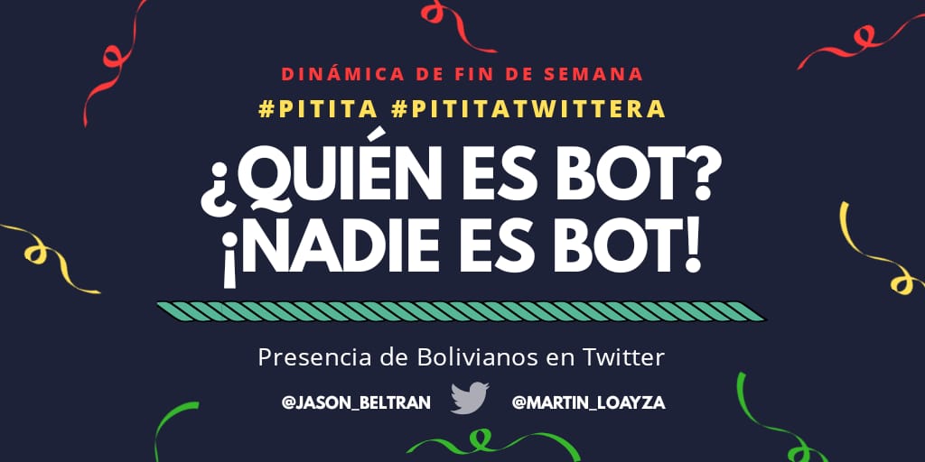 nopswaway's tweet photo. ¡Excelente! ¡La #pititatwittera está cada vez más extensa! 👐 

Este fin de semana gritaremos:
¿Quién es bot!
¡Nadie es bot!

¡Yo tambien soy #pitita! 💪💪

La tendencia #pitita crece. ¡Comparte hasta que toda Bolivia se sujete de ella! 

👉 Te sigo, me sigues 👈

@Jason_Beltran https://t.co/eSqSZtMGze