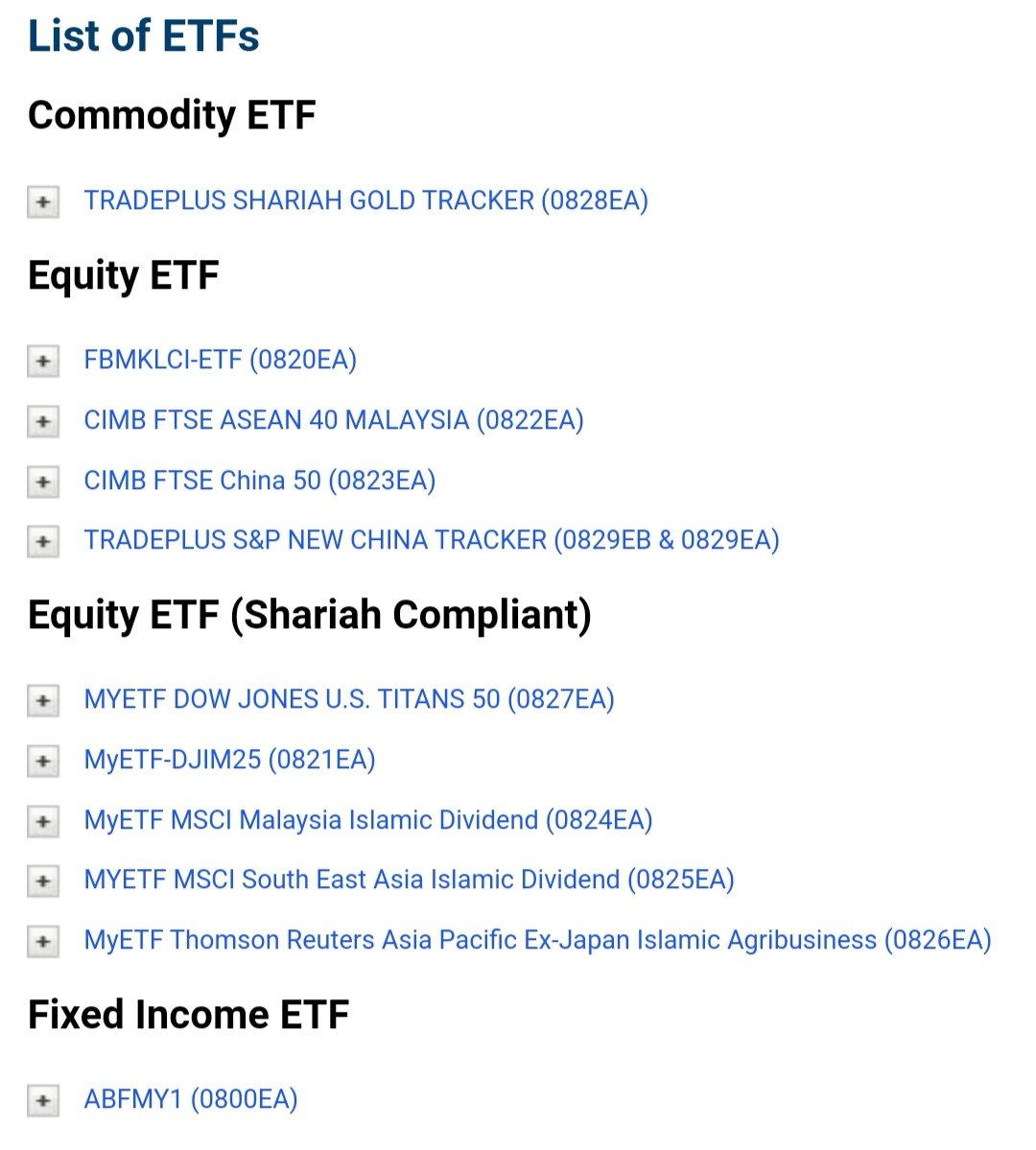 Pelaburan akan dibuat dalam ke dalam saham Amerika Syarikat, saham Malaysia, sukuk dan emas.Cadangan portfolio berdasarkan 8 soalan yang dijawab dan perbezaan setiap portfolio adalah % allocations dalam pelaburan: saham, sukuk dan emas.  Baca apa itu ETF Senarai ETF