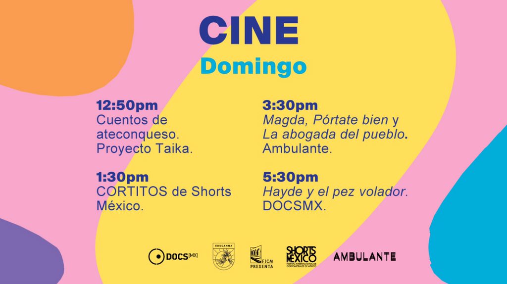 CinefolioCDMX's tweet photo. @TimeOutMexico preparó un día lleno de cine, la cita es mañana domingo 23 de noviembre a partir de las 12:50 horas en Durango 275, en la colonia Roma. 🔥🎥💛
#EntradaLibre
#MiscelaneaTimeOut
Programación de:
@shortsmexico
@Ambulante
@DocsMX
Proyecto Taika https://t.co/InMqwzLr4f