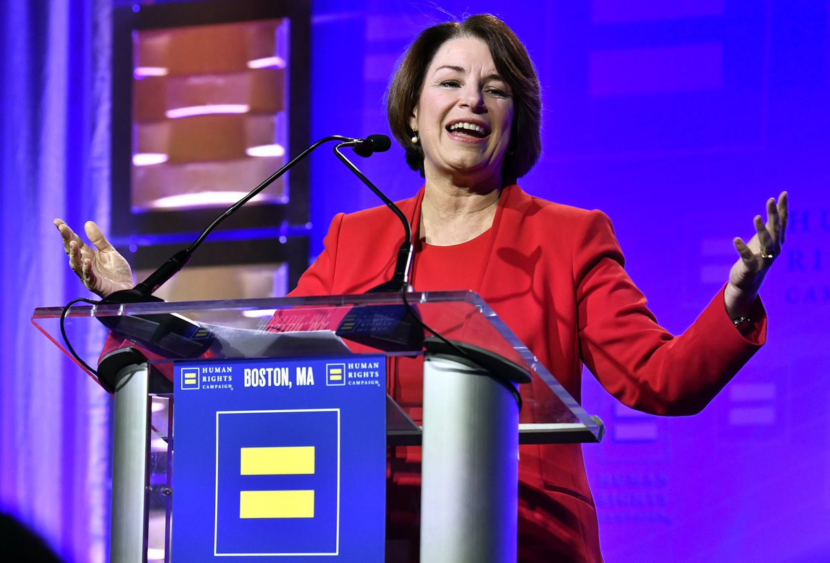 Senator Amy Klobuchar speaks at HRC New England Dinner.