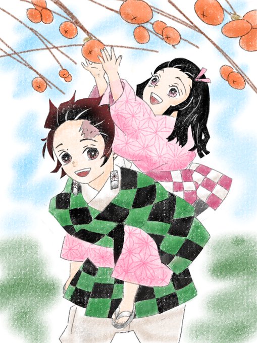 加奈さんがTwitterに投稿した竈門炭治郎(鬼滅の刃)のイラスト。