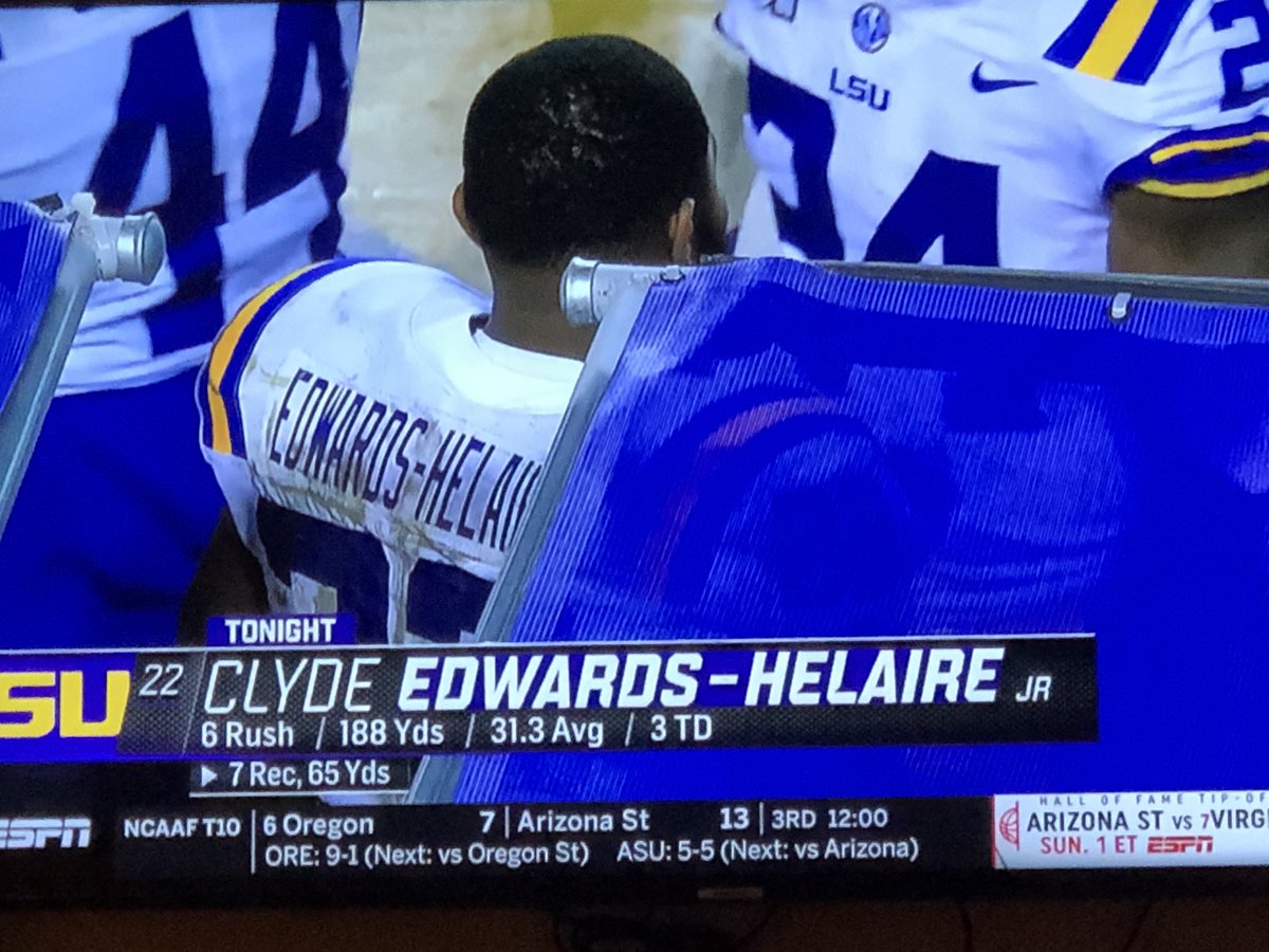 CDrewMiller's tweet image. 31.3 yards per rush... is that good? @LSUfootball #ArkvsLSU