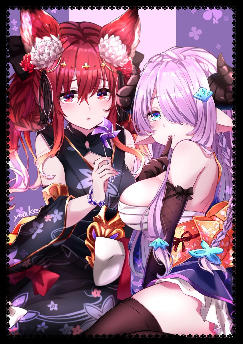 C97新刊表紙できたー アンスリアとナルメアさん 好き 闇属性キャラフルカラ 夜明けちゃんのイラスト