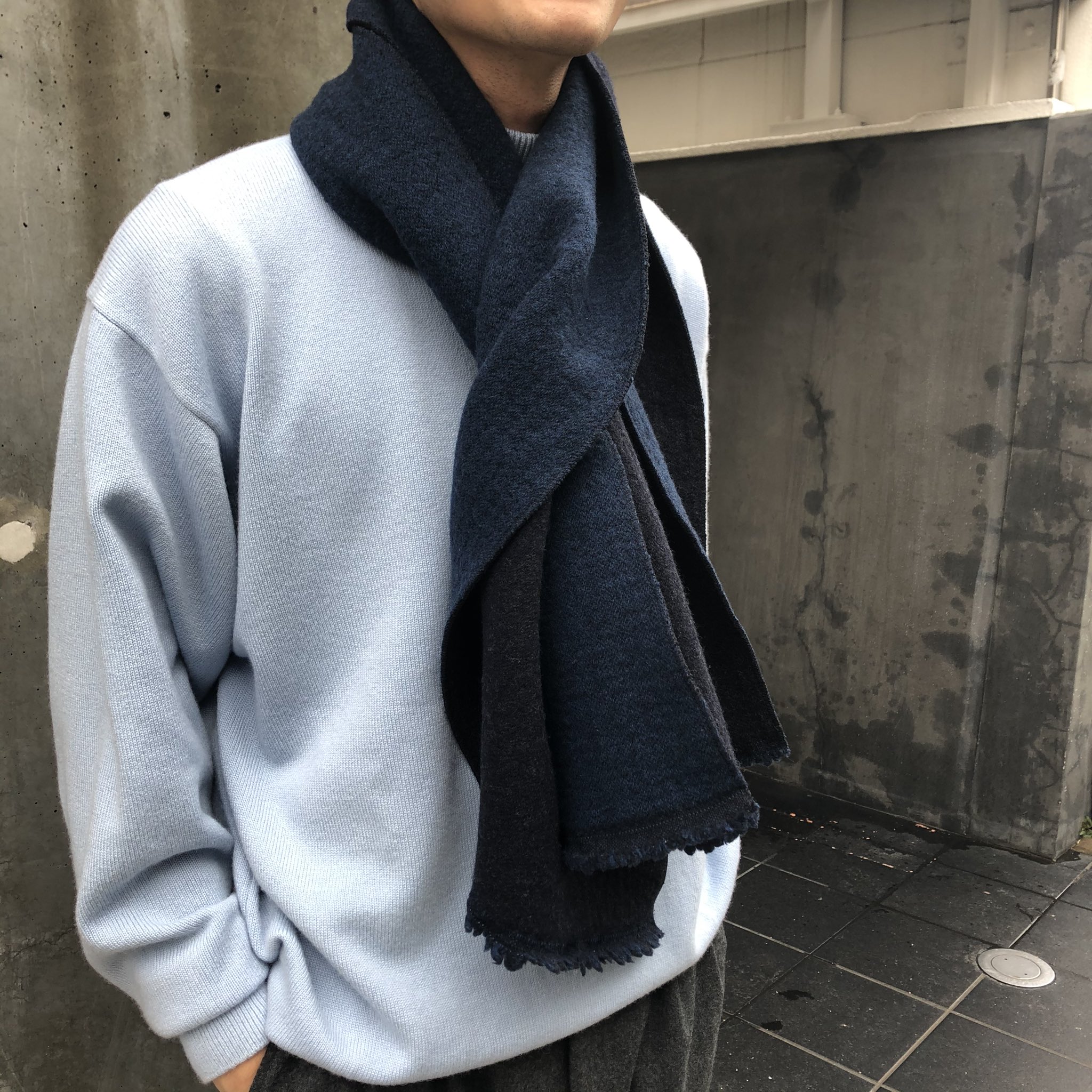 シルバー/レッド 22aw 2022 新品 スタジオニコルソン 中綿 マフラー